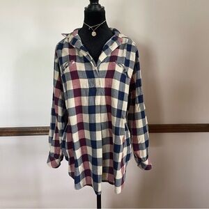90s Inspired Oversized Plaid Tunic – Vintage Style Cabin Core / Ranchcore Shirt